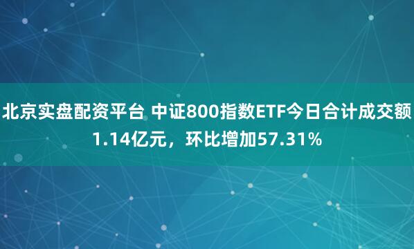 北京实盘配资平台 中证800指数ETF今日合计成交额1.14亿元，环比增加57.31%
